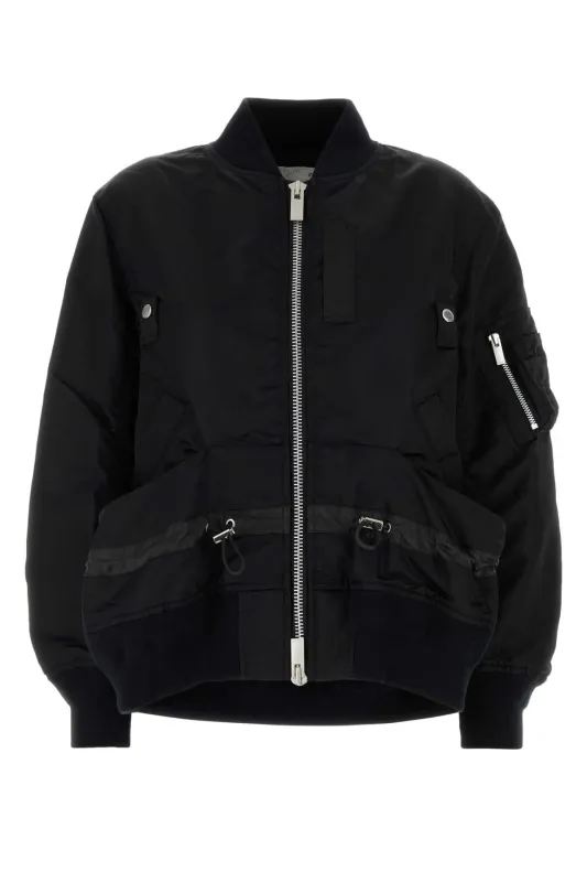 BLACK NYLON BOMBER JACKET sold by Lord & Taylor
