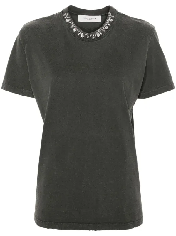 EMBROIDERED COTTON T-SHIRT made by Golden Goose