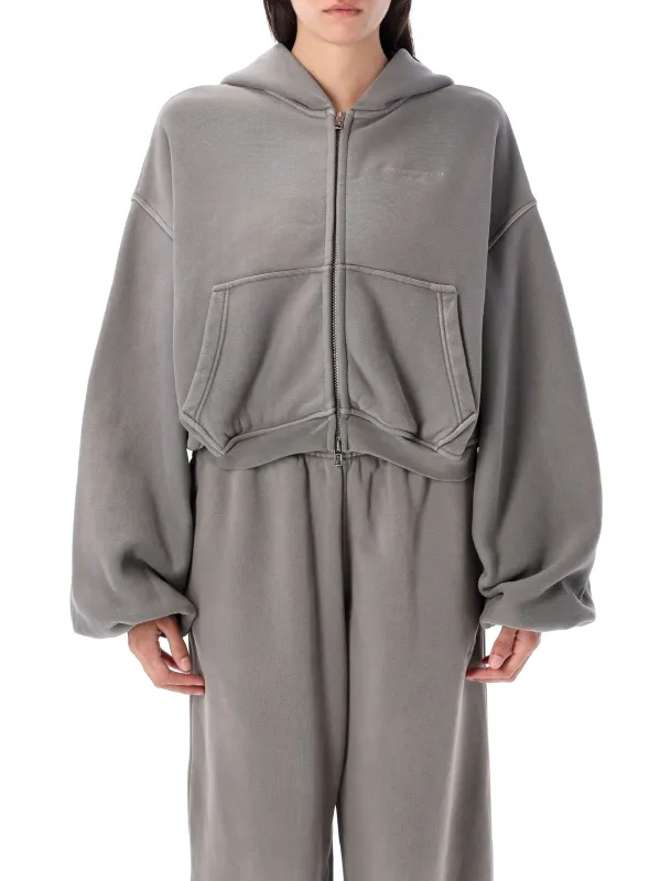 OVERSIZED CROPPED ZIP-UP HOODIE sold by Lord & Taylor