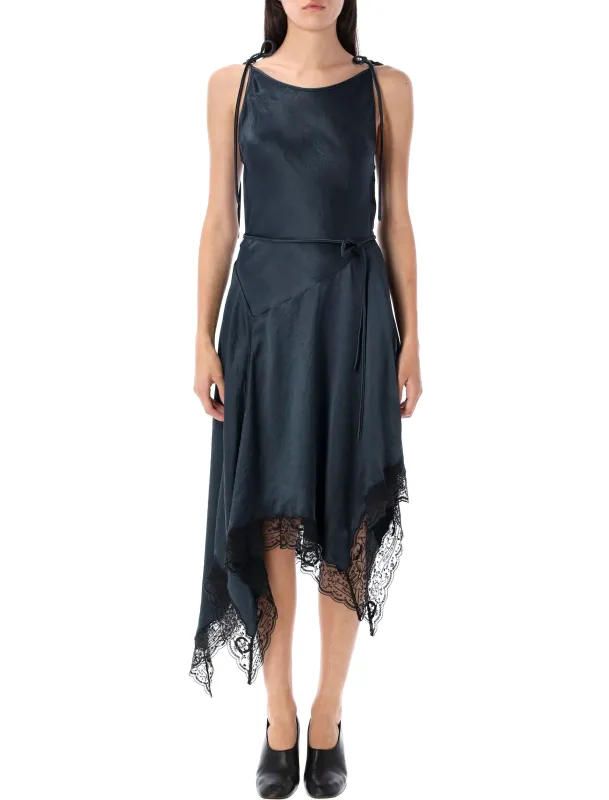 SATIN LACE MIDI DRESS sold by Lord & Taylor