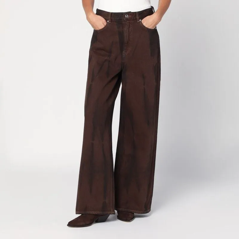 WIDE-LEG BROWN JEANS sold by Lord & Taylor