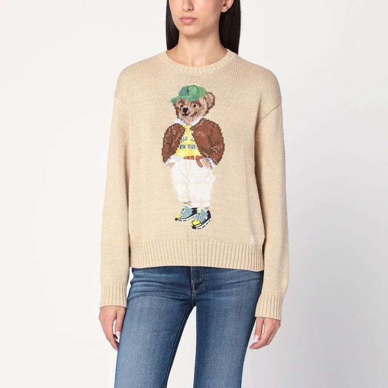 BEIGE COTTON POLO BEAR JUMPER sold by Lord & Taylor