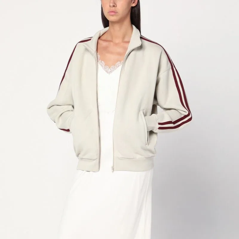 IVORY/BORDEAUX ZIP-UP SWEATSHIRT sold by Lord & Taylor