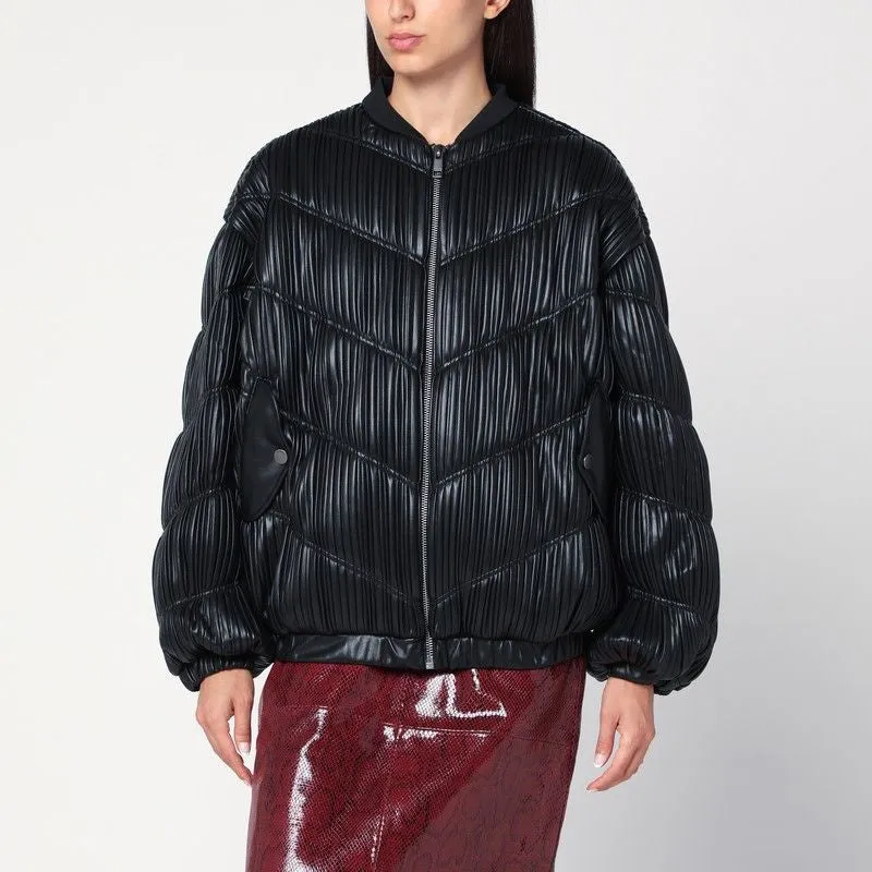 BLACK PLEATED BOMBER WITH ZIP sold by Lord & Taylor