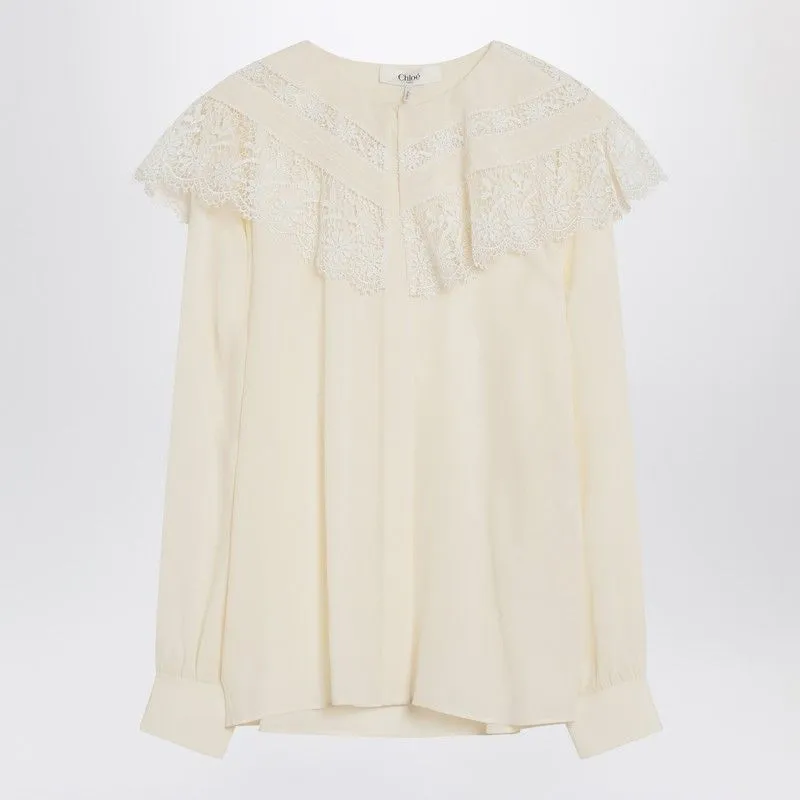 IVORY CRêPE SHIRT sold by Lord & Taylor