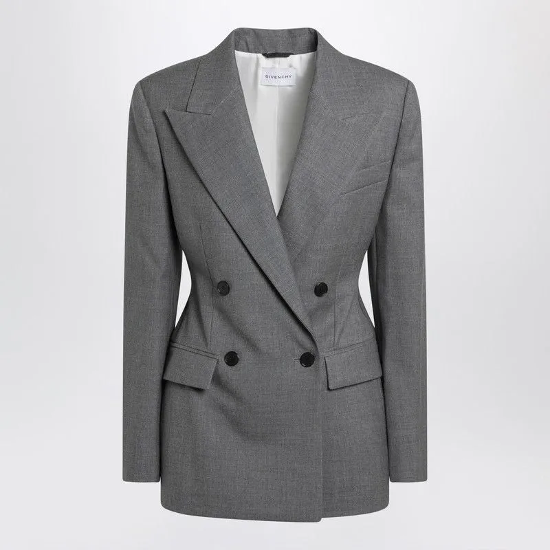 GREY DOUBLE-BREASTED WOOL JACKET sold by Lord & Taylor