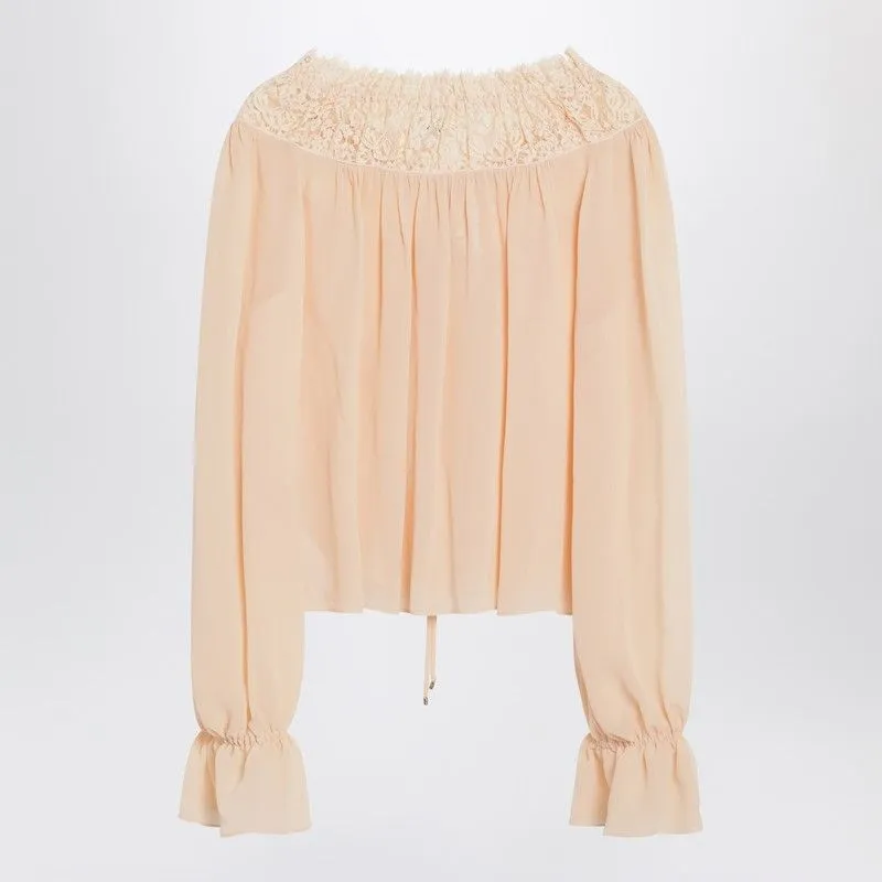 BLOUSE WITH TIE IN PINK SILK GEORGETTE sold by Lord & Taylor product image thumbnail 2