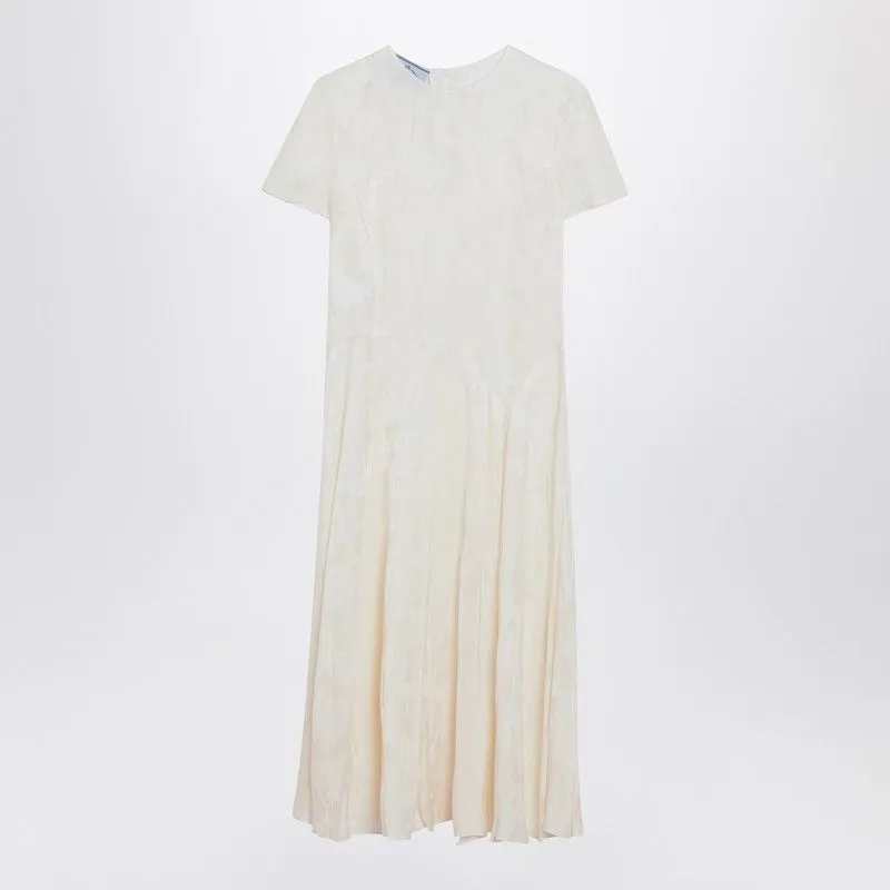 IVORY DRESS IN DAMASK SILK BLEND made by Prada