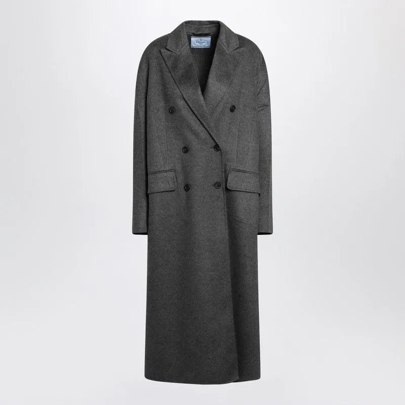 GREY DOUBLE-BREASTED WOOL AND CASHMERE COAT sold by Lord & Taylor