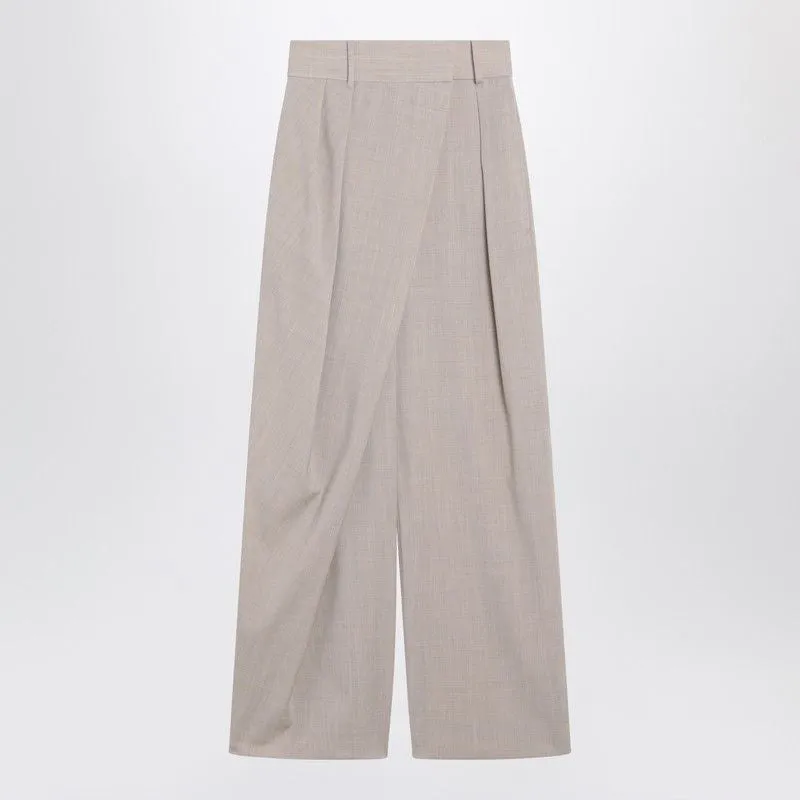 BEIGE MELANGE WOOL WRAP TROUSERS sold by Lord & Taylor