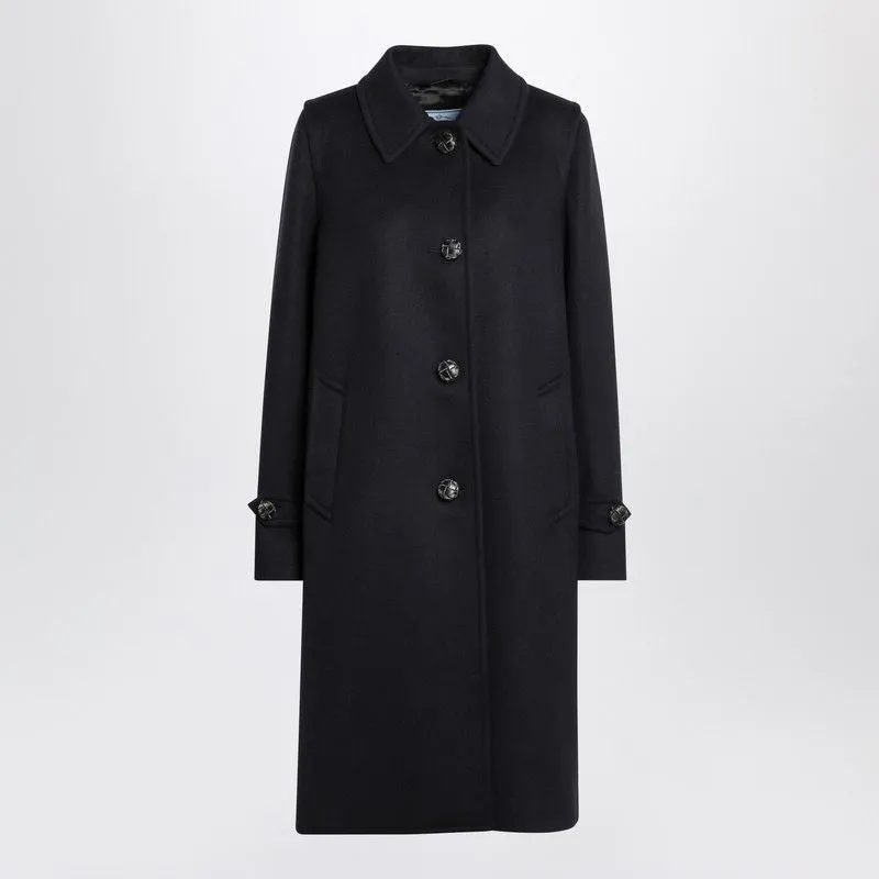 SINGLE-BREASTED BLUE WOOL COAT sold by Lord & Taylor