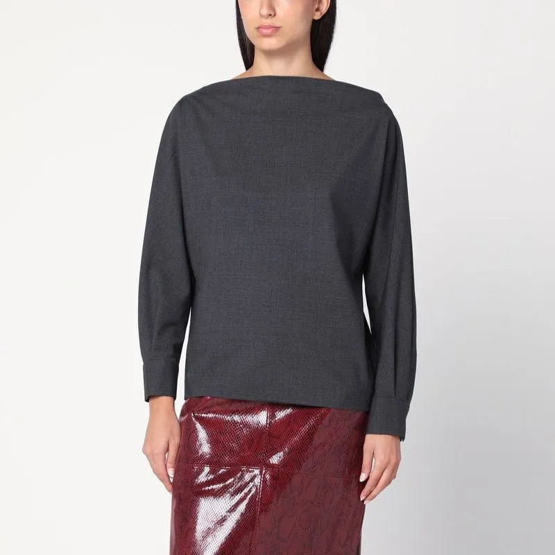 ANTHRACITE WOOL BLOUSE-SHIRT sold by Lord & Taylor