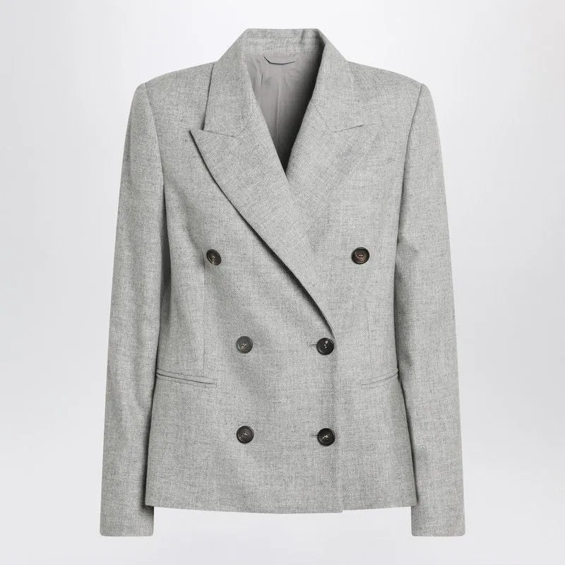 GREY DOUBLE-BREASTED WOOL JACKET sold by Lord & Taylor