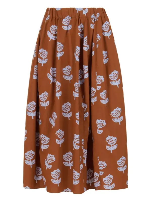 MIDI SKIRT WITH SPRAYED ROSES PRINT sold by Lord & Taylor