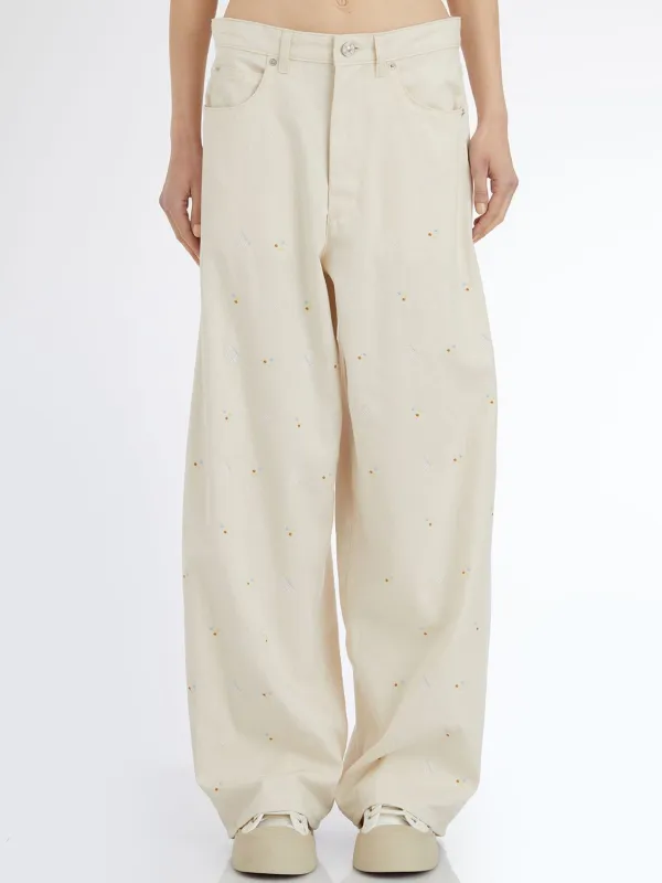 EMBROIDERED COTTON TROUSERS sold by Lord & Taylor