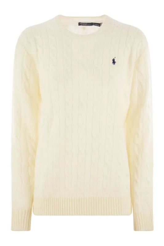 PLAITED WOOL AND CASHMERE CREW-NECK sold by Lord & Taylor