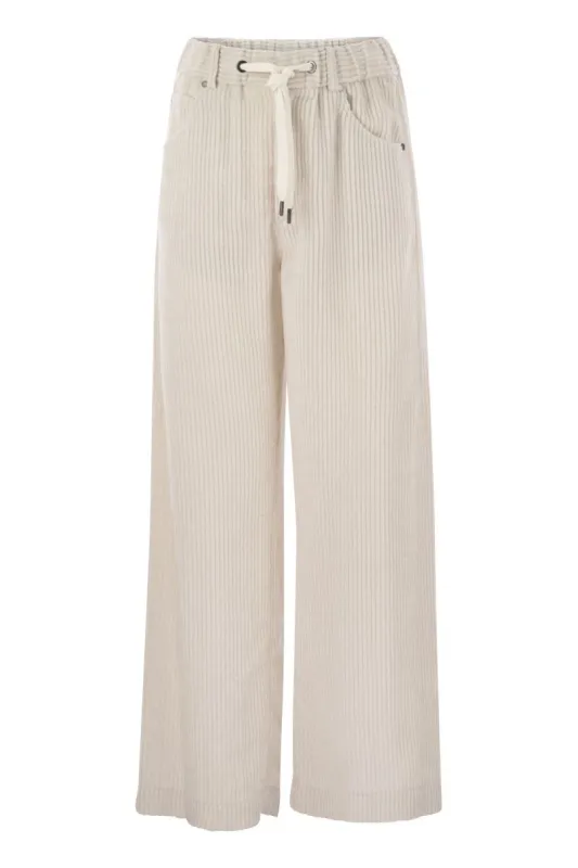 FLUID CORDUROY TROUSERS WITH JEWELLERY sold by Lord & Taylor