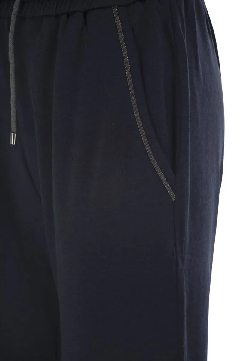 COTTON AND SILK INTERLOCK TROUSERS WITH SHINY POCKET DETAIL sold by Lord & Taylor product image thumbnail 4