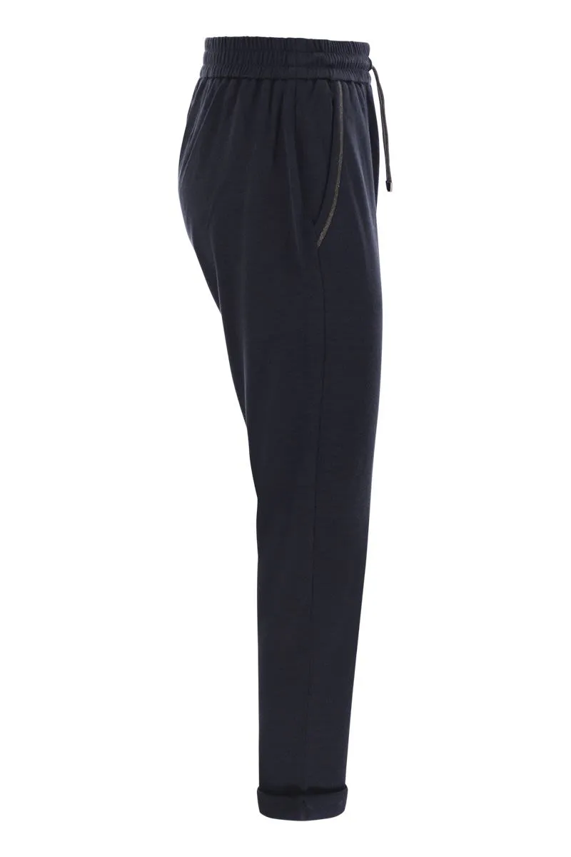 COTTON AND SILK INTERLOCK TROUSERS WITH SHINY POCKET DETAIL sold by Lord & Taylor product image thumbnail 3