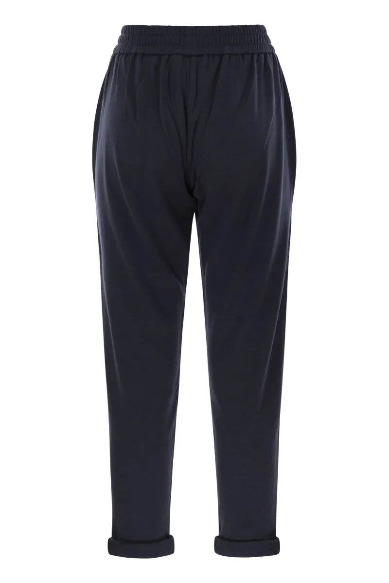 COTTON AND SILK INTERLOCK TROUSERS WITH SHINY POCKET DETAIL sold by Lord & Taylor product image thumbnail 2