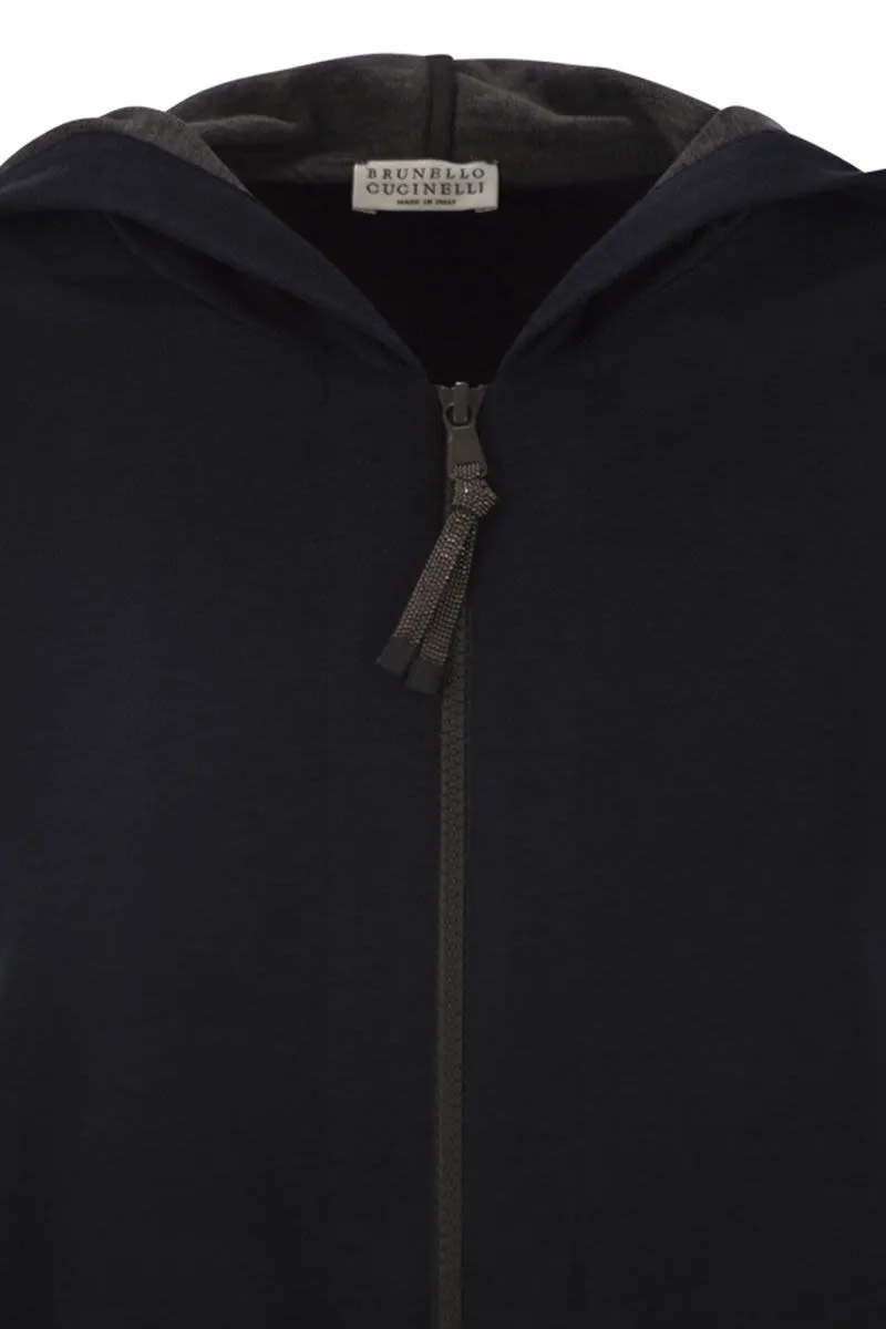 COTTON AND SILK INTERLOCK HOODED TOPWEAR WITH PRECIOUS STRIPE sold by Lord & Taylor product image thumbnail 4