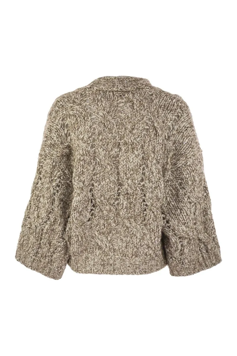 DAZZLING CHINé CARDIGAN IN SOFT WOOL, CASHMERE AND BRAIDED MOHAIR sold by Lord & Taylor product image thumbnail 2