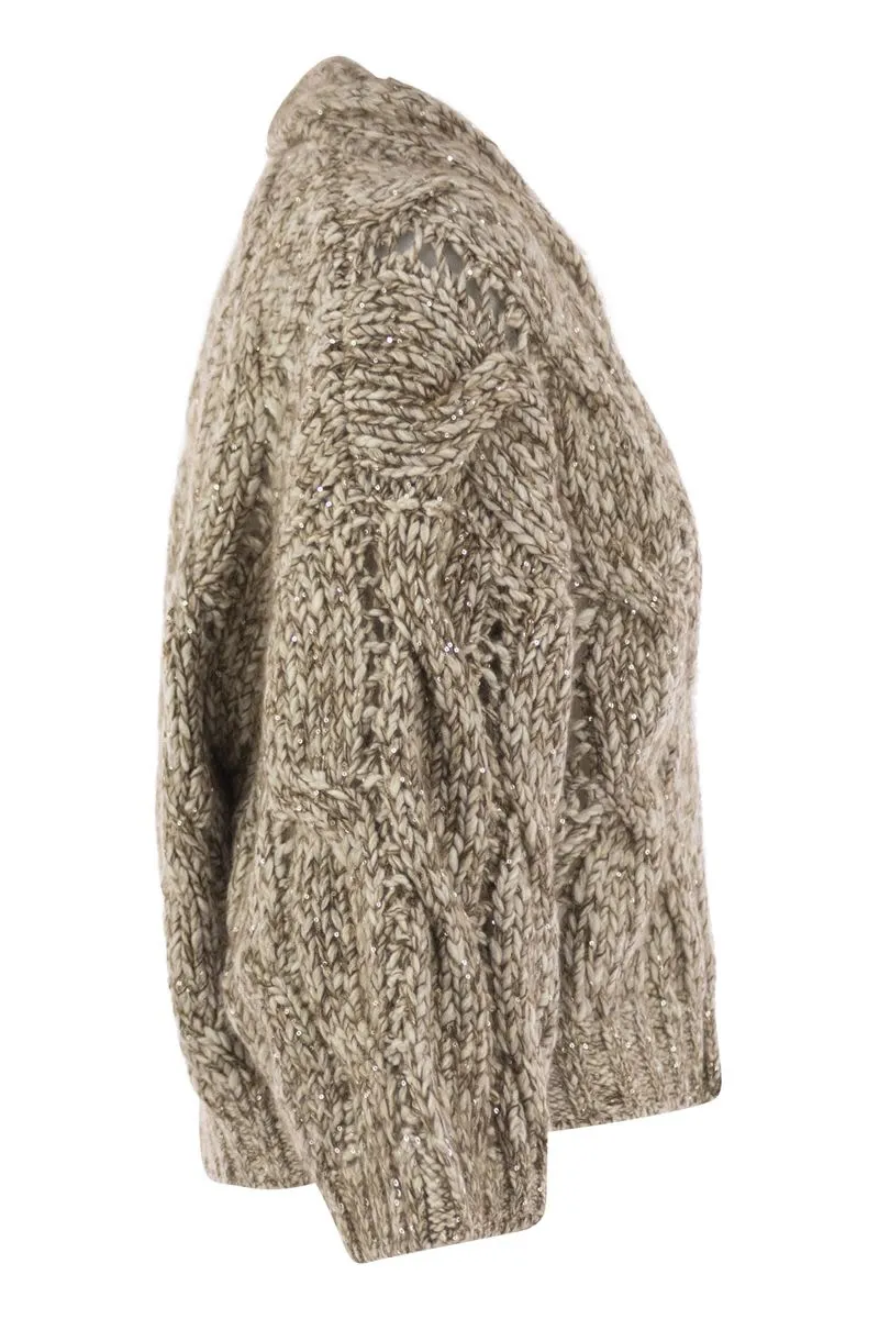 DAZZLING CHINé CARDIGAN IN SOFT WOOL, CASHMERE AND BRAIDED MOHAIR sold by Lord & Taylor product image thumbnail 3