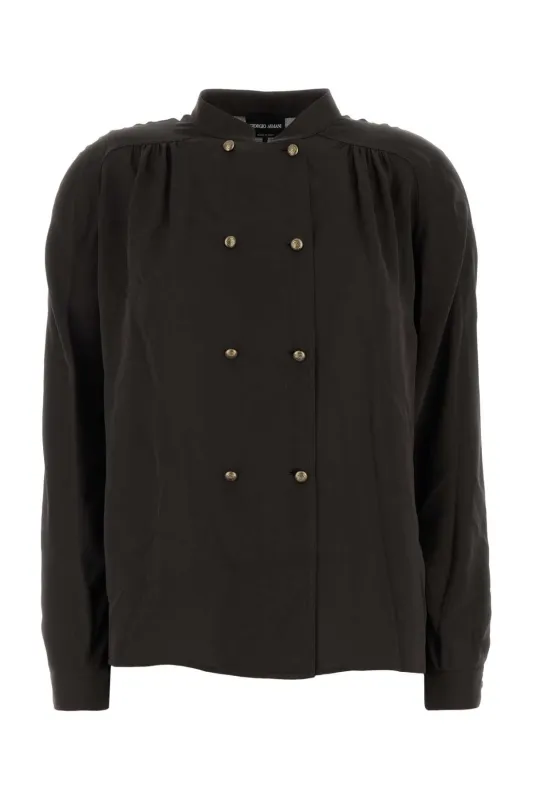 DARK BROWN SILK SHIRT sold by Lord & Taylor