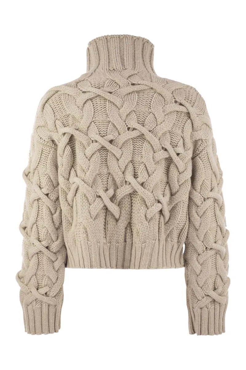 BRAIDED HIGH-NECKED CASHMERE SWEATER sold by Lord & Taylor product image thumbnail 2