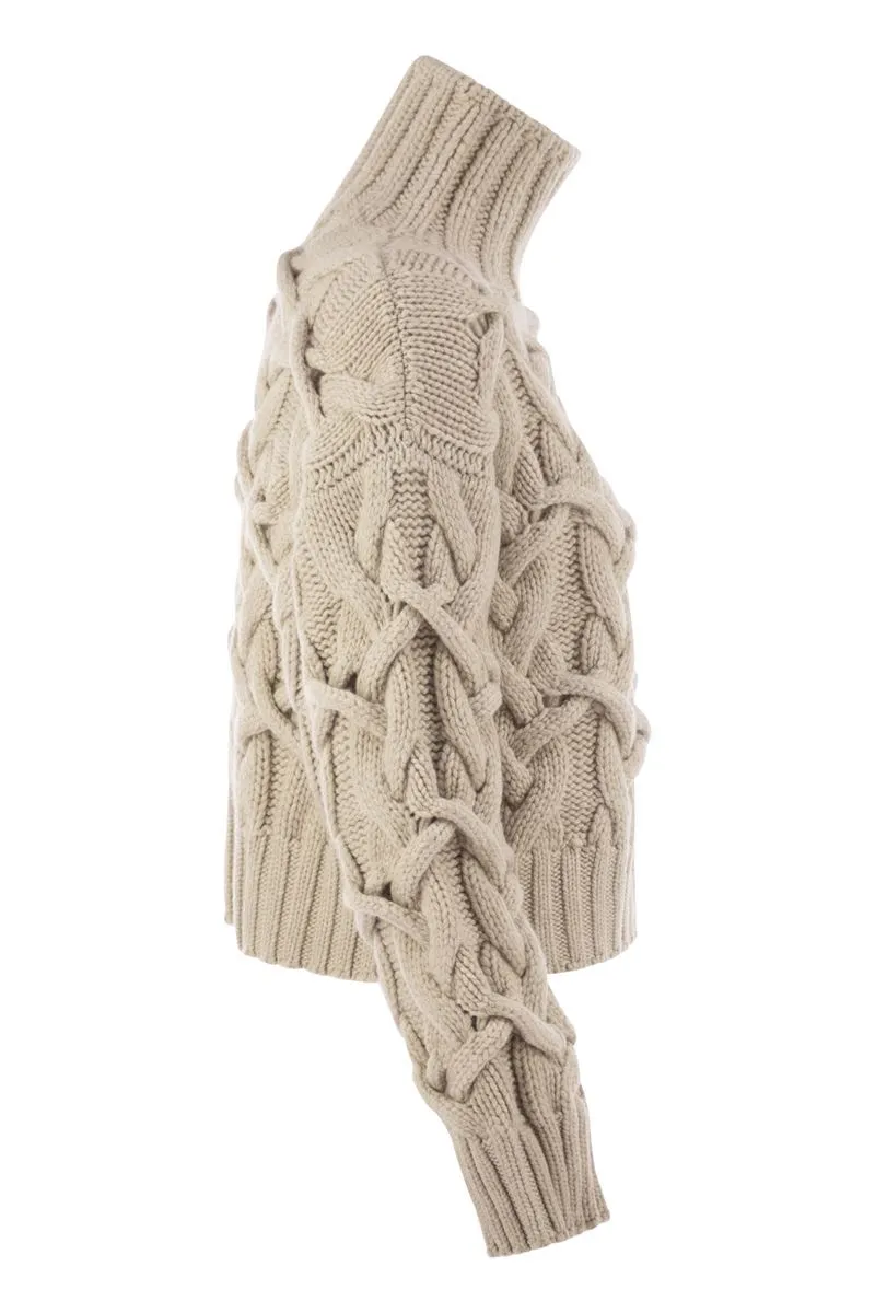BRAIDED HIGH-NECKED CASHMERE SWEATER sold by Lord & Taylor product image thumbnail 3
