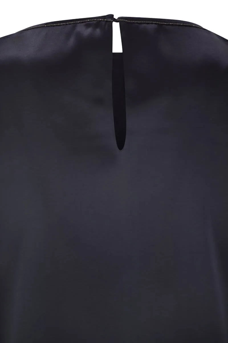 STRETCH SILK SATIN TOP WITH JEWELLERY sold by Lord & Taylor product image thumbnail 4