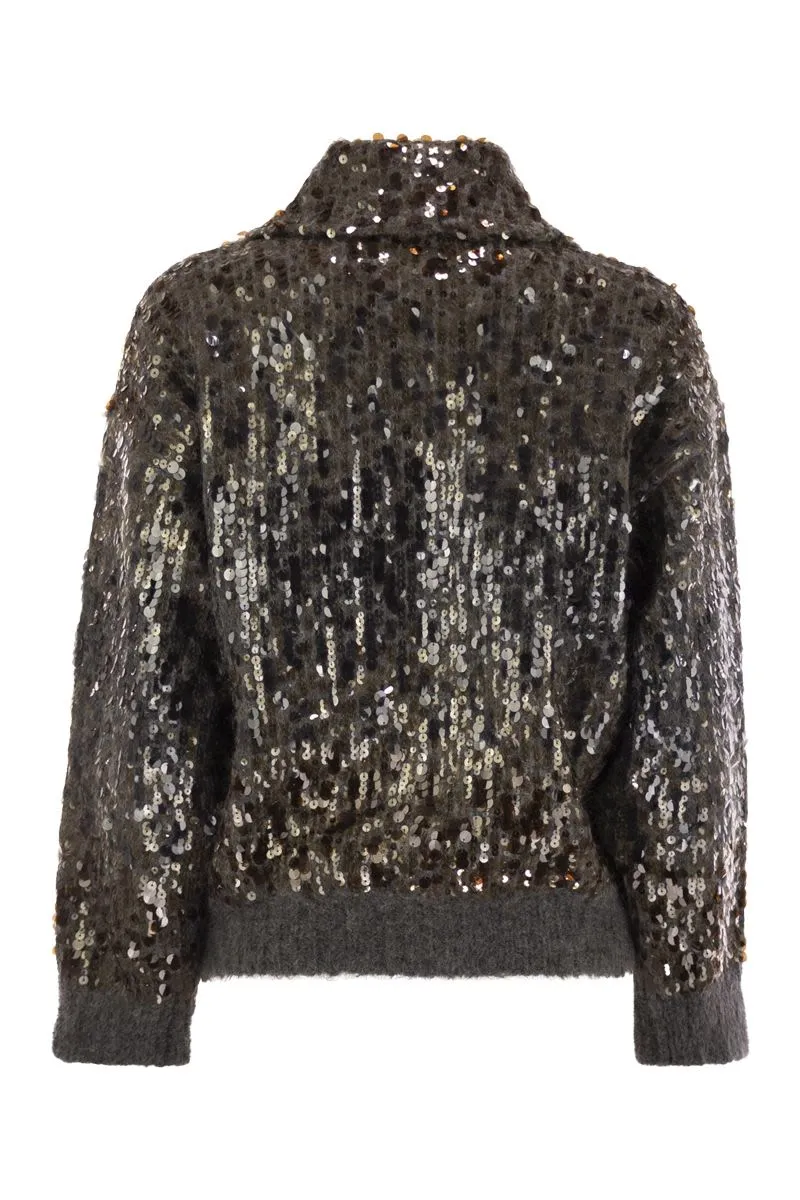 DAZZLING DéGRADé EMBROIDERY MOHAIR AND WOOL CARDIGAN sold by Lord & Taylor product image thumbnail 2