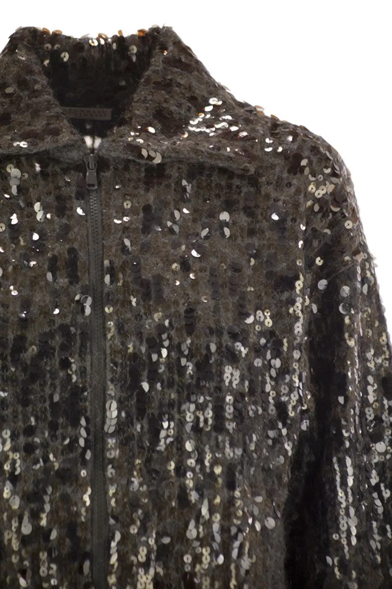 DAZZLING DéGRADé EMBROIDERY MOHAIR AND WOOL CARDIGAN sold by Lord & Taylor product image thumbnail 4