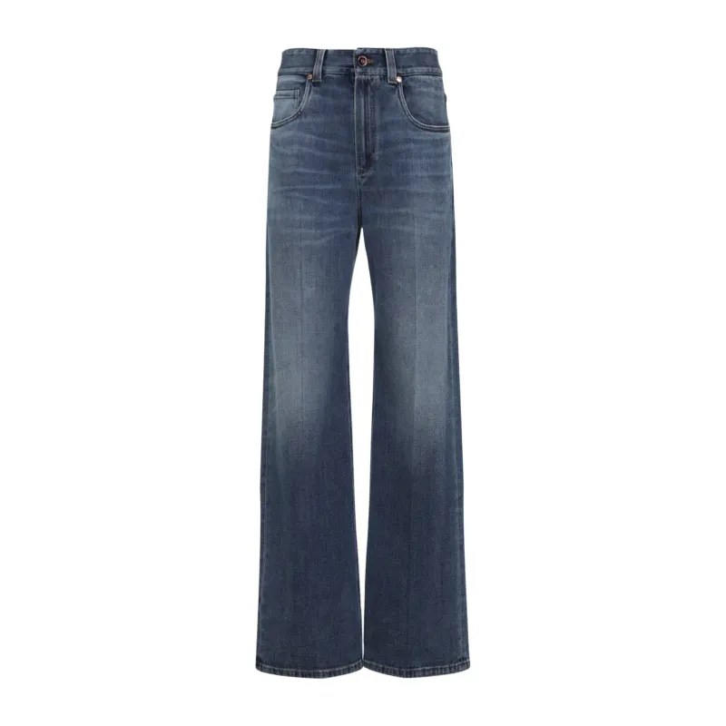 CONTEMPORARY LOOSE TROUSERS IN COMFORT COTTON DENIM WITH JEWELLERY sold by Lord & Taylor