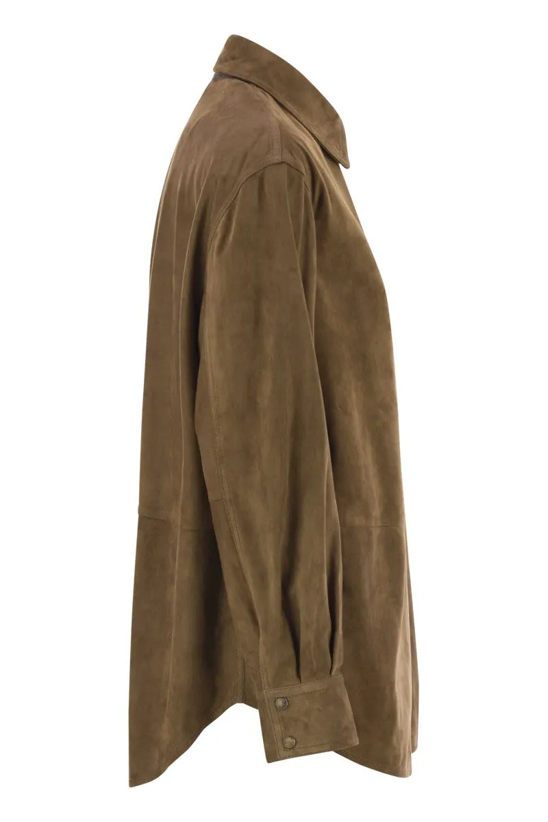 SUEDE SHIRT WITH JEWELLERY sold by Lord & Taylor product image thumbnail 3