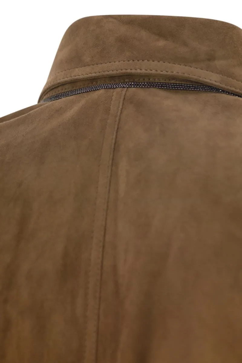 SUEDE SHIRT WITH JEWELLERY sold by Lord & Taylor product image thumbnail 4