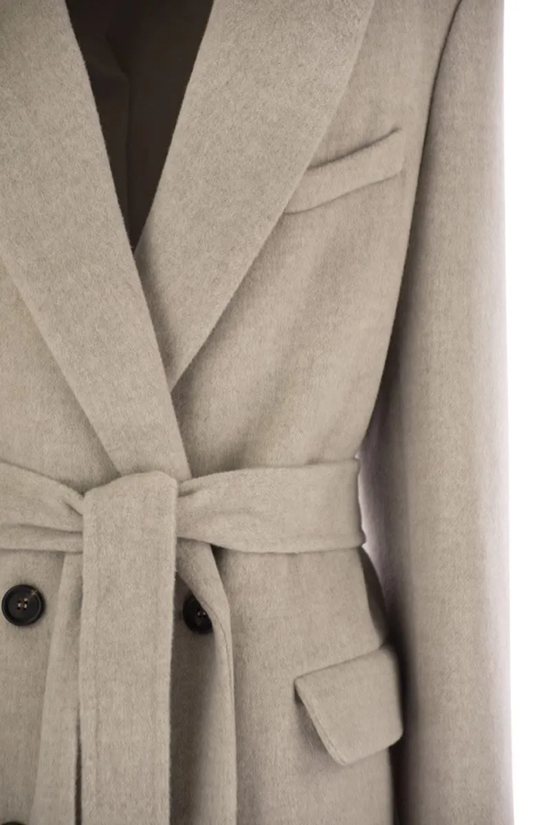DOUBLE-BREASTED COAT IN VIRGIN WOOL AND CASHMERE CLOTH WITH JEWELLERY sold by Lord & Taylor product image thumbnail 4