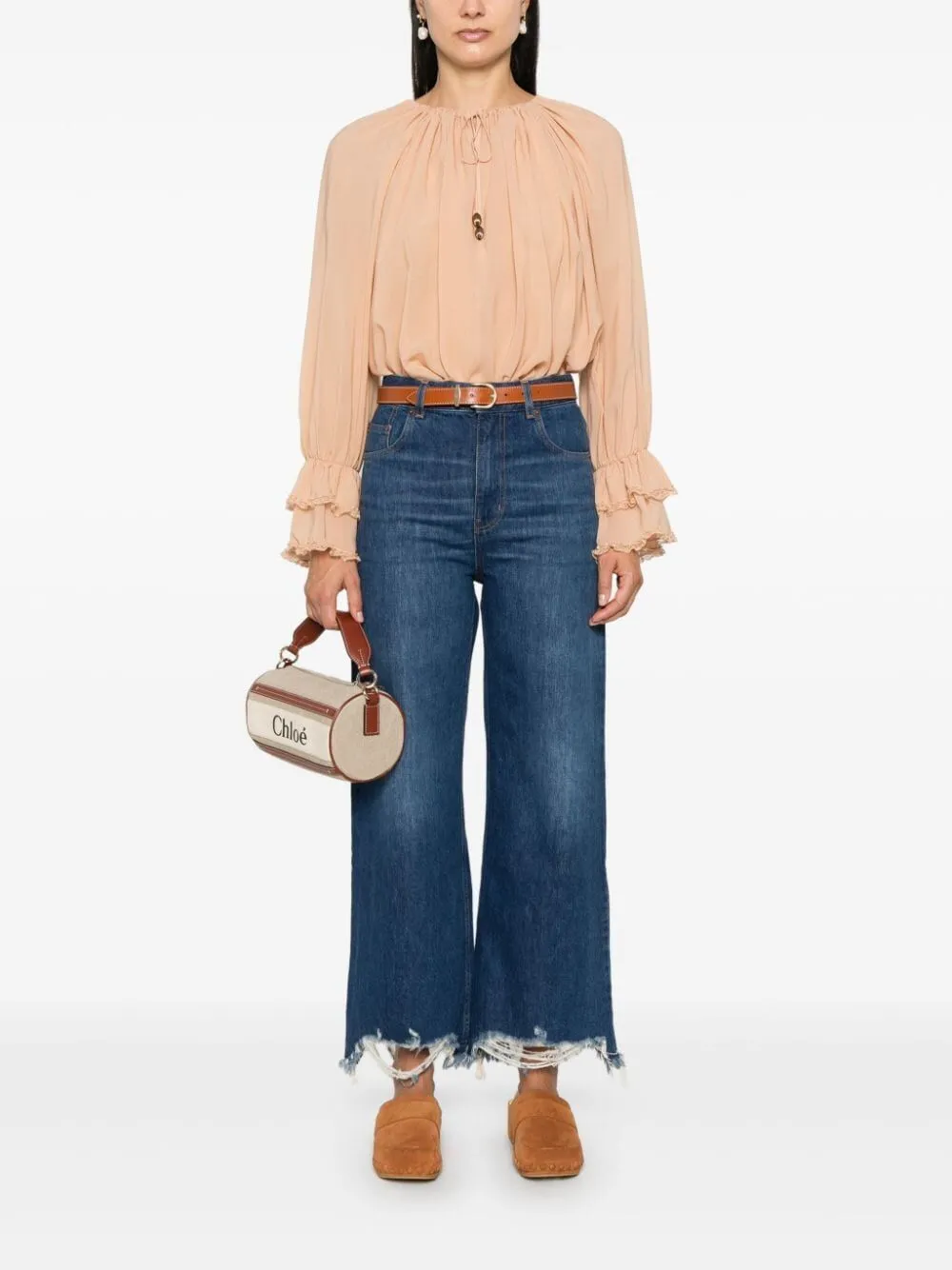 CROPPED WIDE-LEG JEANS sold by Lord & Taylor product image thumbnail 4