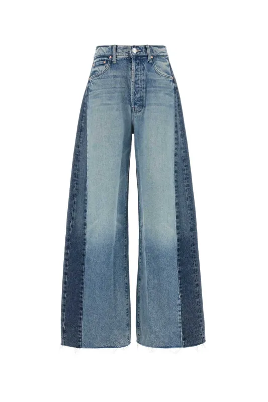 TWO-TONE DENIM PIPE-DREAM WIDE-LEG JEANS made by MOTHER