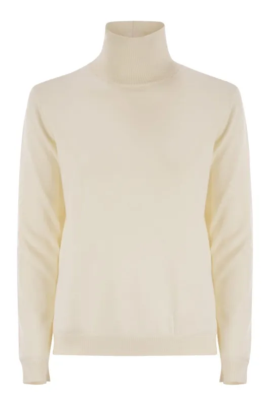 KIKU - TURTLENECK IN SILK AND WOOL YARN sold by Lord & Taylor