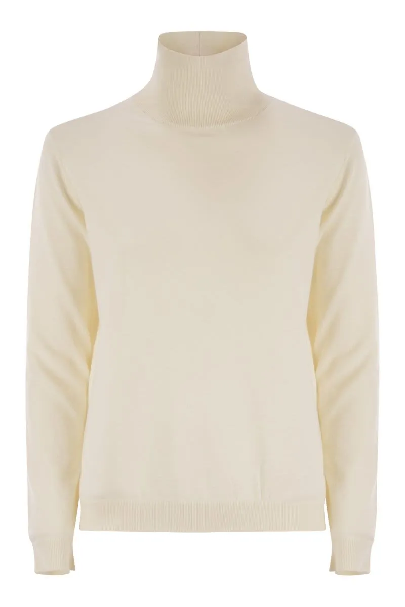 KIKU - TURTLENECK IN SILK AND WOOL YARN sold by Lord & Taylor