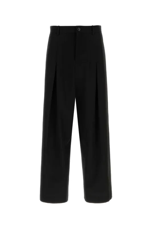 BLACK COTTON WIDE-LEG PANT made by Loewe