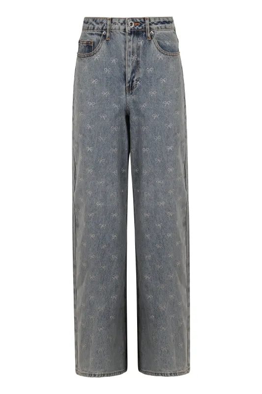 JEANS WITH RHINESTONE BOWS sold by Lord & Taylor