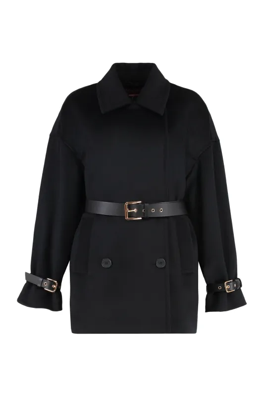 PAUSA DOUBLE-BREASTED VIRGIN WOOL COAT sold by Lord & Taylor