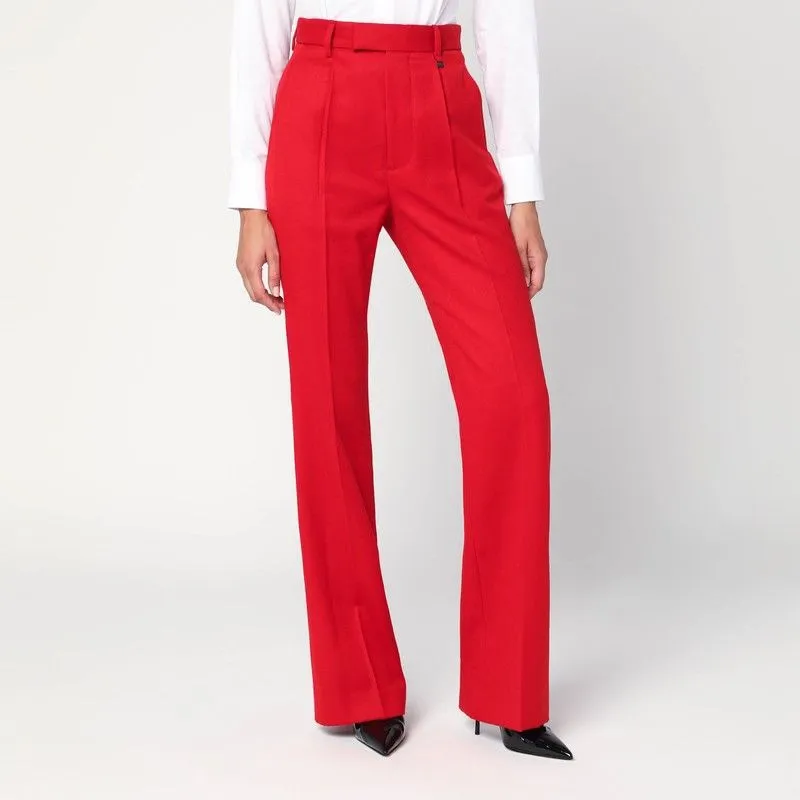 RED FLARED PANTS IN WOOL sold by Lord & Taylor