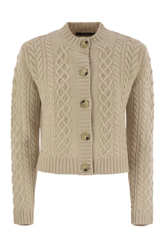 ABITO - PLAITED WOOL CARDIGAN sold by Lord & Taylor
