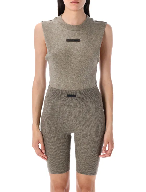 SLEEVELESS GREY COTTON-BLEND BODYSUIT sold by Lord & Taylor