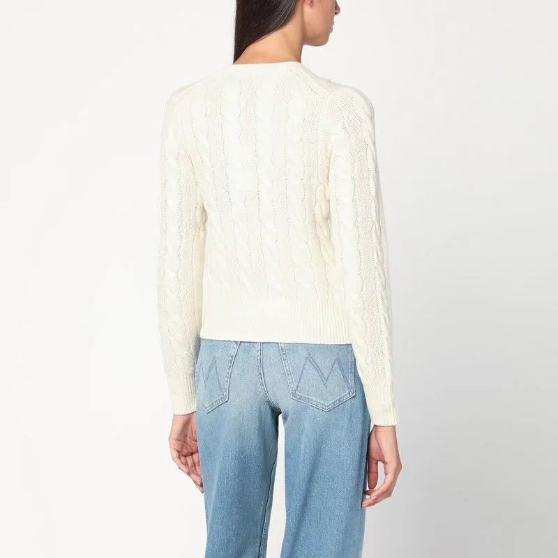 CREAM CABLE-KNIT CARDIGAN sold by Lord & Taylor product image thumbnail 2