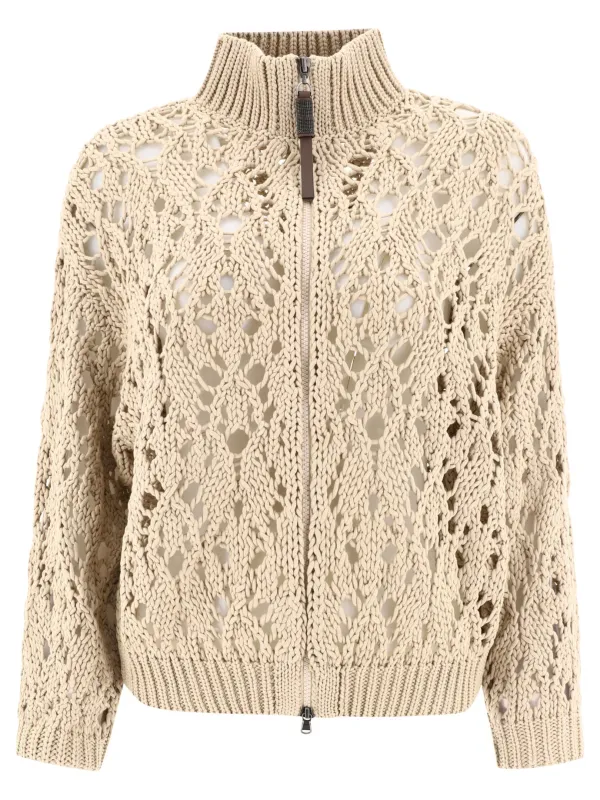 "LACE STITCH" CARDIGAN made by Brunello Cucinelli