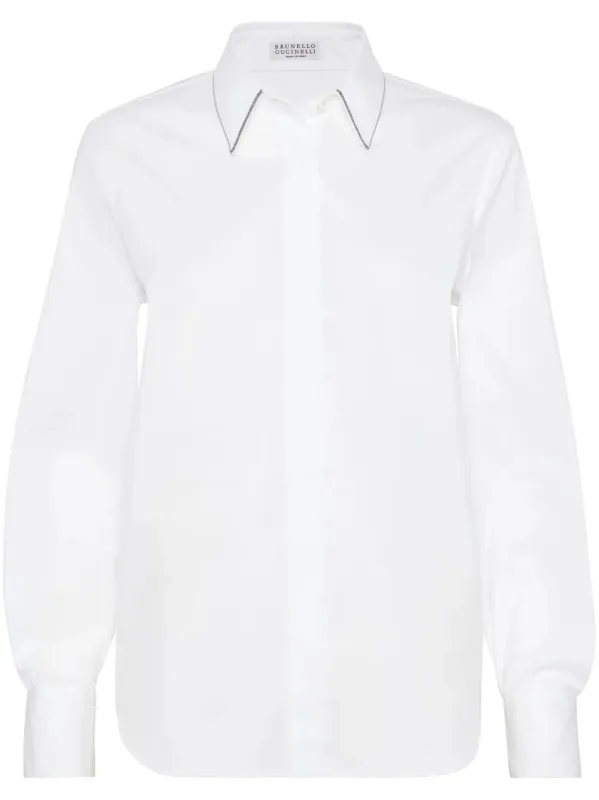 LONG-SLEEVE SHIRT WITH COLLAR TRIM sold by Lord & Taylor